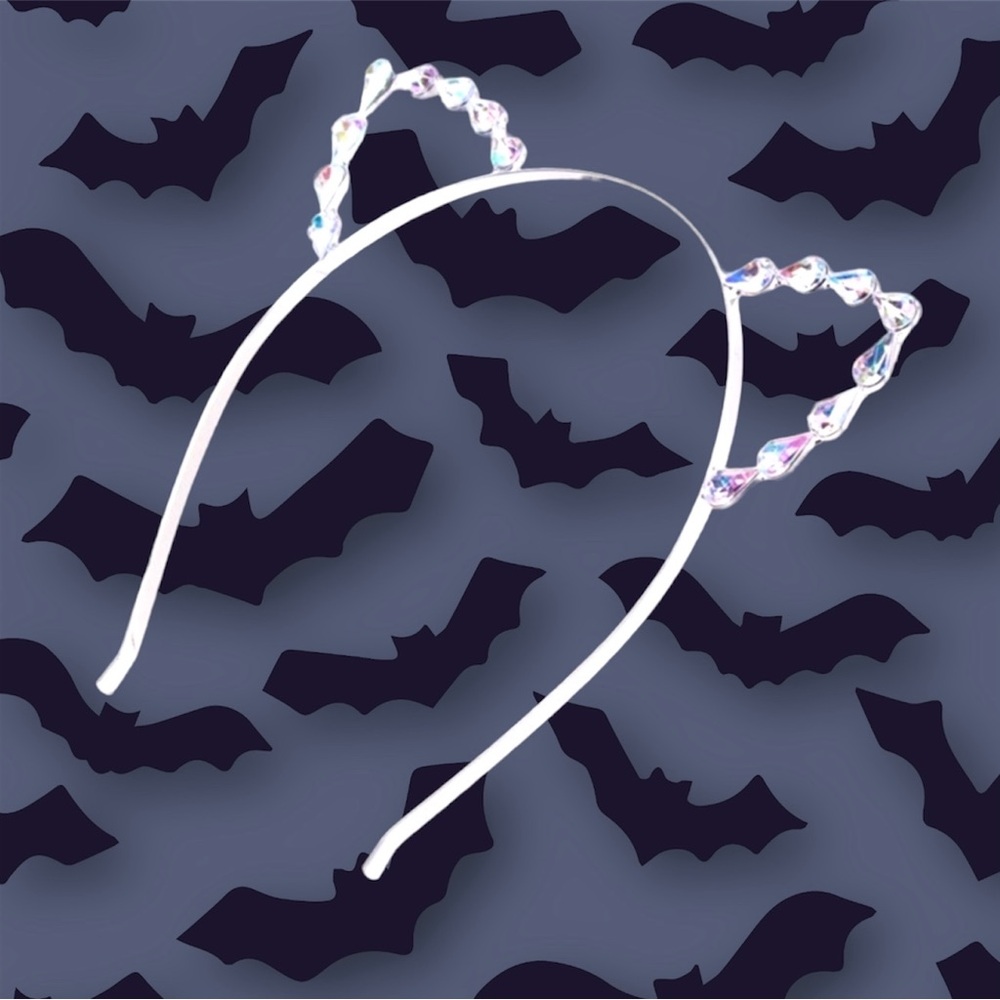 Jeweled Cat Ear Adult Size Iridescent Headband Costume Halloween